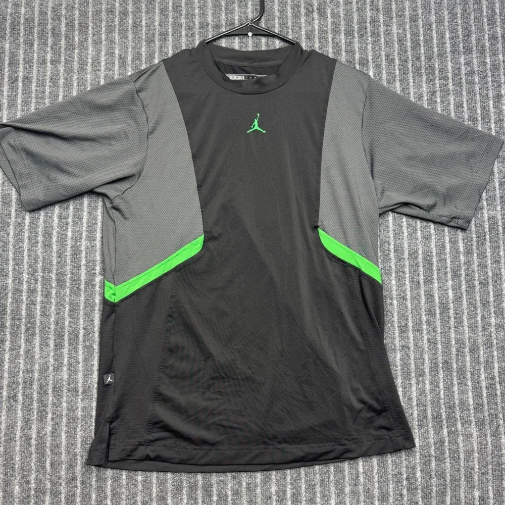 Jordan Mens Training Dri-FIT Shirt Size M Black Grey Neon Green 383534-018